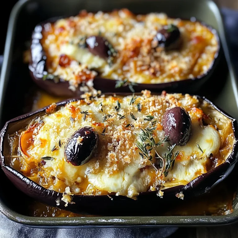 Aubergines gratinées mozzarella olives