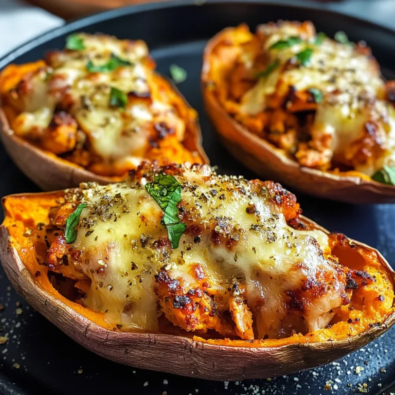 Patate douce farcie au poulet