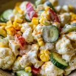 Salade chou-fleur maïs concombre
