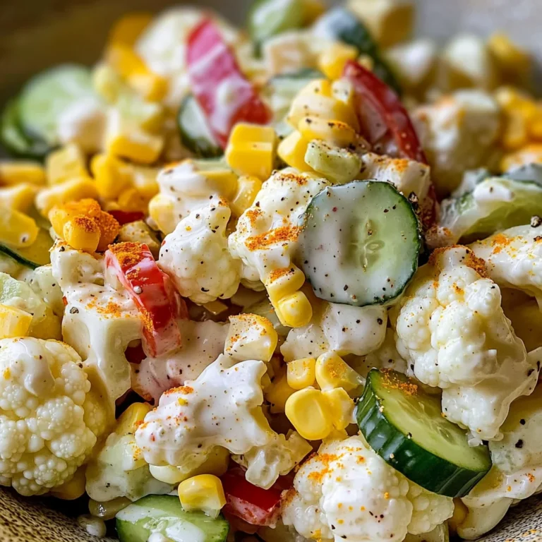 Salade chou-fleur maïs concombre