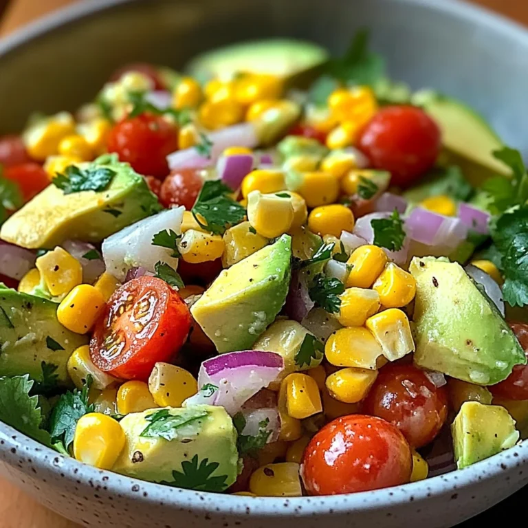 Salade de maïs et avocat