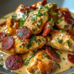 Aiguillettes de Poulet, Sauce Crémeuse au Chorizo