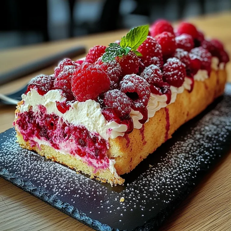 Bûche au Mascarpone et à la Framboise