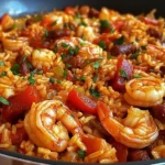 Jambalaya créole au poulet, crevettes et saucisses