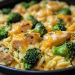 Poulet brocoli orzo au cheddar