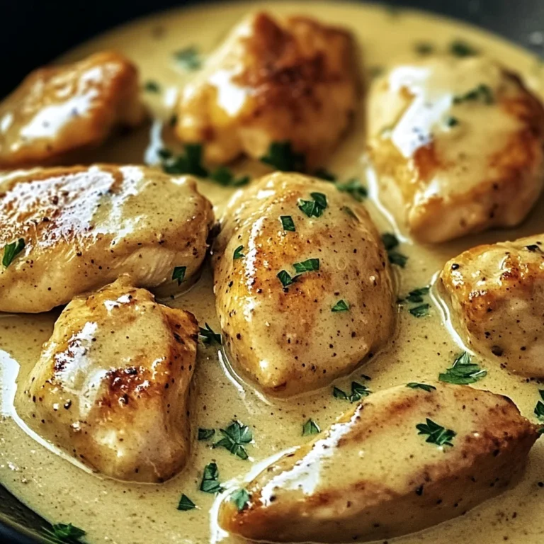 Poulet crémeux à la moutarde et au vinaigre de cidre blanc