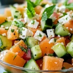 Salade de melon, concombre et feta