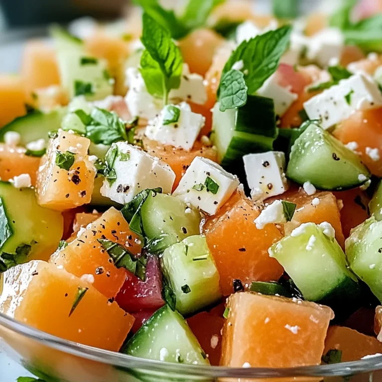 Salade de melon, concombre et feta