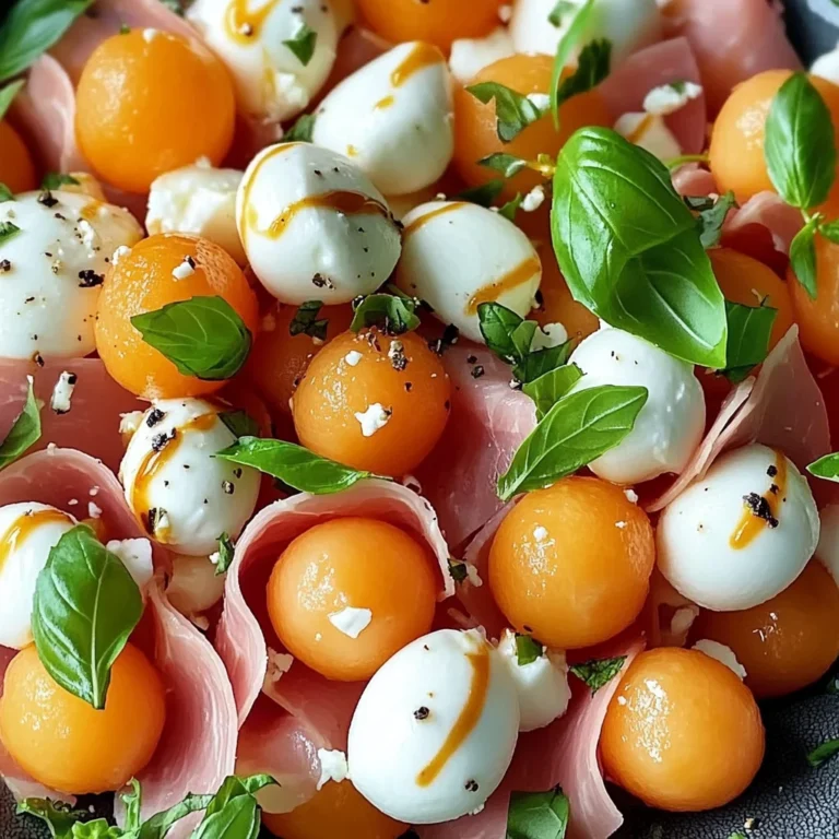 Salade melon jambon de poulet mozzarella
