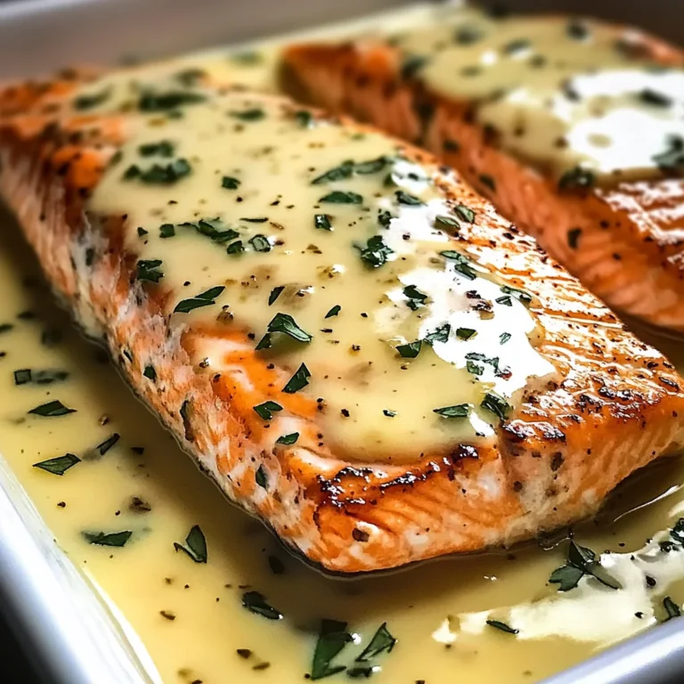 Saumon au four avec sauce crémeuse au beurre et citron